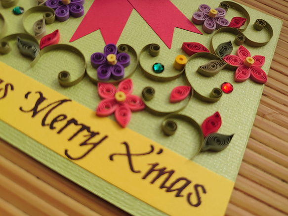 クリスマスカード(蔦&フラワー) 2枚目の画像