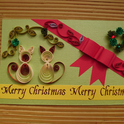 クリスマスカード(カップル猫 C) 1枚目の画像