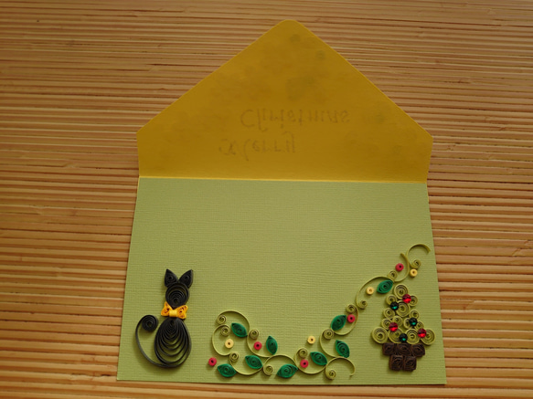 クリスマスカード(黒猫) 2枚目の画像