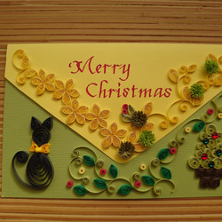 クリスマスカード(黒猫) 1枚目の画像