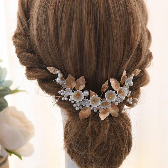 新入荷ヘアアクセサリー！ウェディング　結婚式　　前撮り小枝 花8/9 6枚目の画像