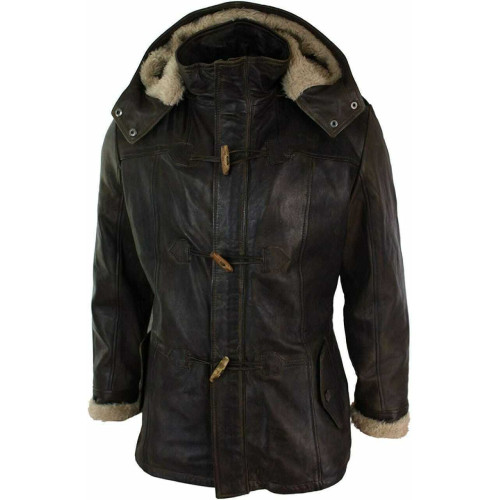 羊革フード付き毛皮コート Sheep Leather Hooded Fur Coat コート