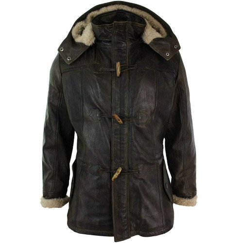 羊革フード付き毛皮コート Sheep Leather Hooded Fur Coat コート