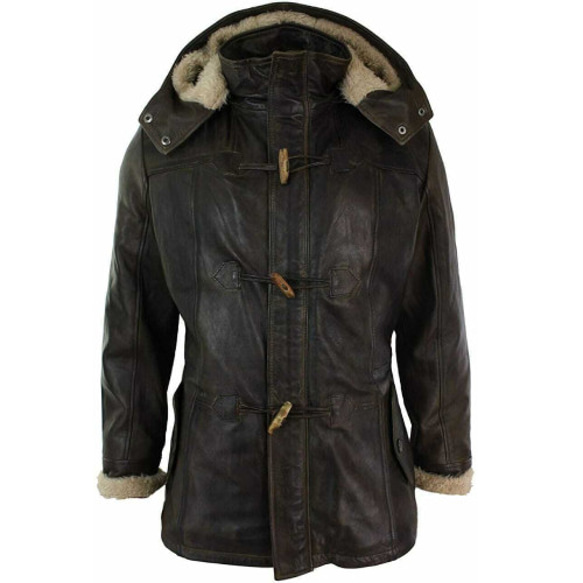 羊革フード付き毛皮コート Sheep Leather Hooded Fur Coat コート