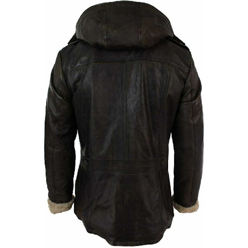 羊革フード付き毛皮コート Sheep Leather Hooded Fur Coat