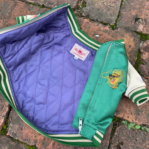 犬服 スカジャン グリーン ペット服・アクセサリー ネックプロダクツ