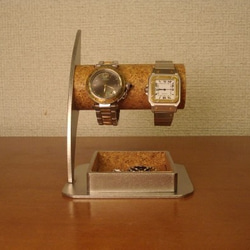 クリスマス　Christmas　名入れ　刻印　ラッピング　腕時計スタンド　丸パイプ2本掛け腕時計スタンド　男性用 2枚目の画像