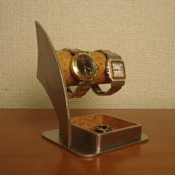 クリスマス　Christmas　名入れ　刻印　ラッピング　腕時計スタンド　丸パイプ2本掛け腕時計スタンド　男性用 3枚目の画像