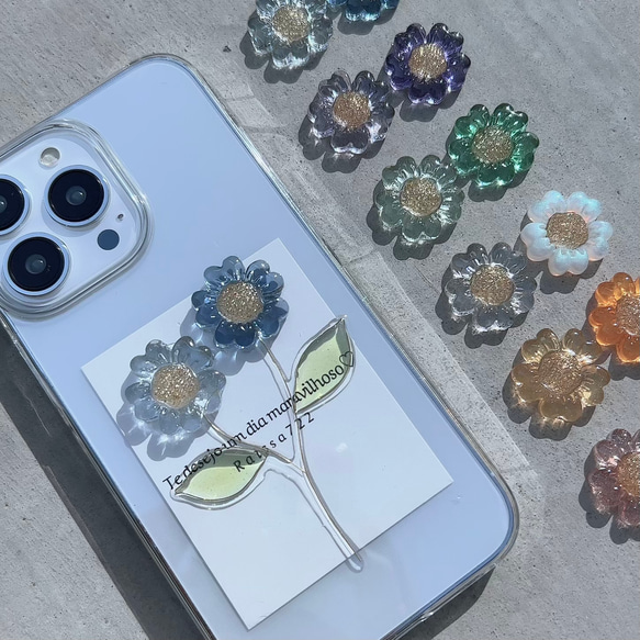 【6色】二輪アイスフラワーケース　　　　　　　　クリアケース　お花ケース　フラワーケース　iPhone全機種対応 5枚目の画像
