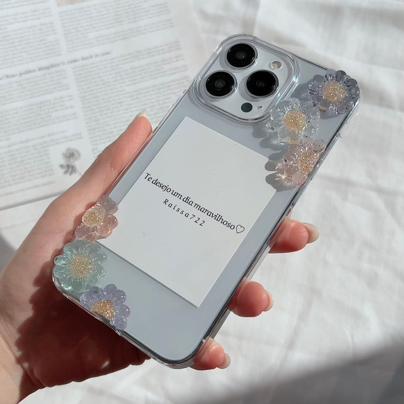 osikatu flower case　　　　　　　クリアケース　お花ケース　フラワーケース　iPhone全機種対応 3枚目の画像