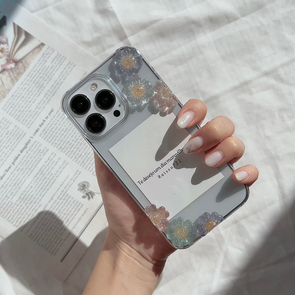 osikatu flower case　　　　　　　クリアケース　お花ケース　フラワーケース　iPhone全機種対応 4枚目の画像