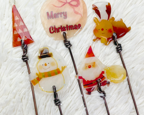 クリスマスピック ハンドメイドワイヤークラフト ガーデンピック クリスマスツリー ガーデンピック ハンドメイド クリスマスピック ワイヤー 1300円