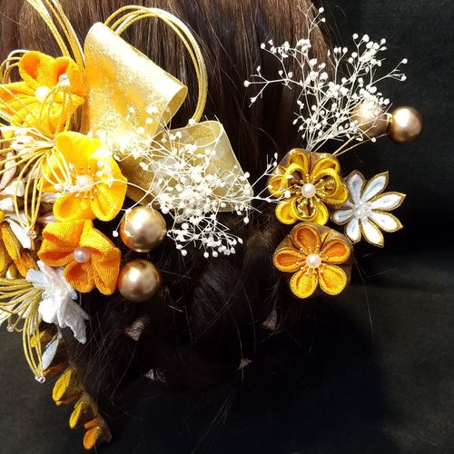 つまみ細工&水引&ドライフラワー 成人式、卒業式、婚礼などの髪飾り