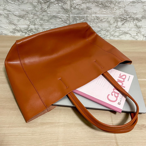 イタリアンレザー トートバッグ バッグインバッグ付 本革 a4