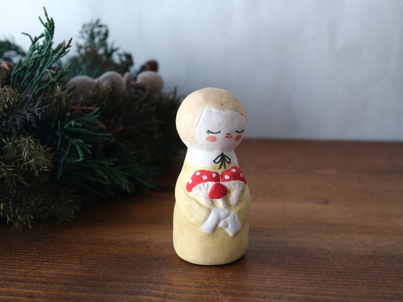 陶器で作った人形   noru doll ( ノルドール )   きのこ 3枚目の画像