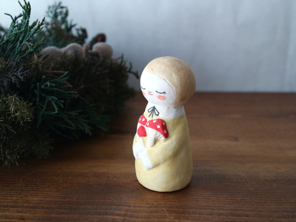 陶器で作った人形   noru doll ( ノルドール )   きのこ 4枚目の画像