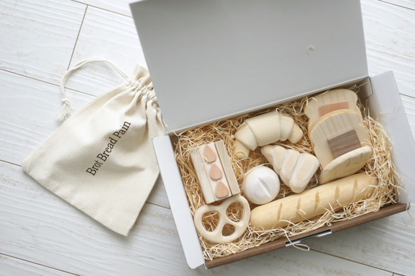 wooden bread set ふんわり優しい 木のおままごとパン 木製パンセット 11枚目の画像