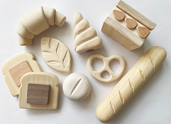 wooden bread set ふんわり優しい 木のおままごとパン 木製パンセット 20枚目の画像