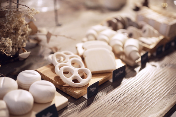 wooden bread set ふんわり優しい 木のおままごとパン 木製パンセット 13枚目の画像