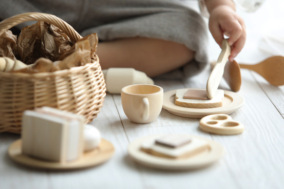 wooden bread set ふんわり優しい 木のおままごとパン 木製パンセット 14枚目の画像