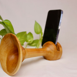 ウッドホーン　Ｌ　クラッピンジャムウッド　スマホスピーカー　スマホスタンド　木製 楽天市場】スマホスピーカー 木製 置くだけ スマホ スピーカー
