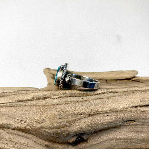 ナチュラル ターコイズ トルコ石 天然石 シルバーリング ターコイズ