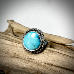 ナチュラル ターコイズ トルコ石 天然石 シルバーリング ターコイズ
