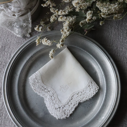 SALEஐ⋆*フランスアンティーク・レース♡ホワイト刺繍の5枚セット♡