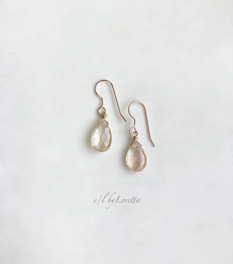 オレゴンサンストーン 14kgf drop pierce/earring