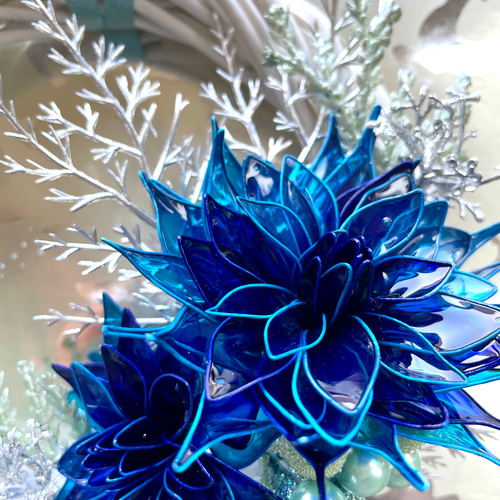 氷の王国 アメリカンフラワー/ディップアート リース ゆきねえ 通販