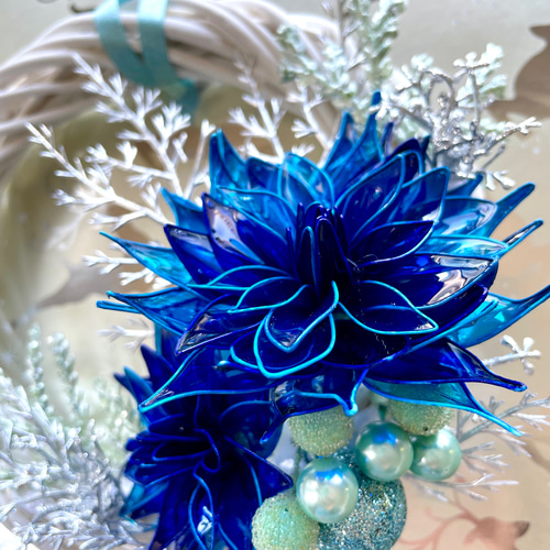 氷の王国 アメリカンフラワー/ディップアート リース ゆきねえ 通販