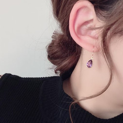 アメジスト 14kgf drop pierce/earring 2枚目の画像