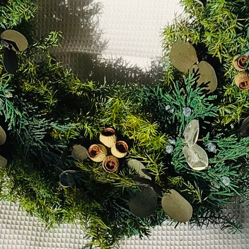 27cm グリーングリーングリーンークリスマスリース プリザーブド