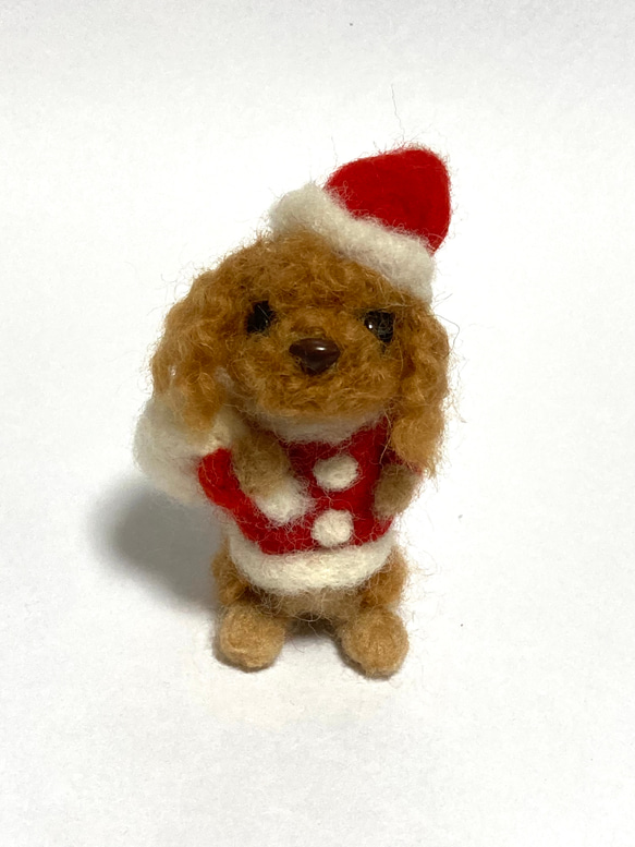 羊毛フェルトトイプードル クリスマス トイプードル 羊毛フェルトトイプードル プードル クリスマス
