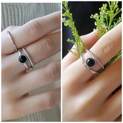 選べる天然石、デザインで選べるシルバー925オニキス6mmダブルアーム