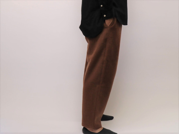 ＜OSOCU＞bishu-wool  baloon pants   尾州ウール 毛七サイセイヨウモウパンツ 　レンガ 6枚目の画像