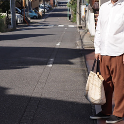 ＜OSOCU＞bishu-wool  baloon pants   尾州ウール 毛七サイセイヨウモウパンツ 　レンガ 8枚目の画像