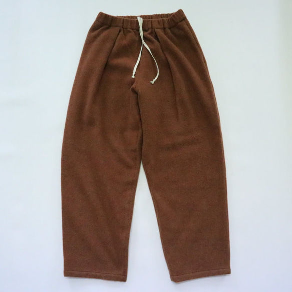 ＜OSOCU＞bishu-wool  baloon pants   尾州ウール 毛七サイセイヨウモウパンツ 　レンガ 1枚目の画像