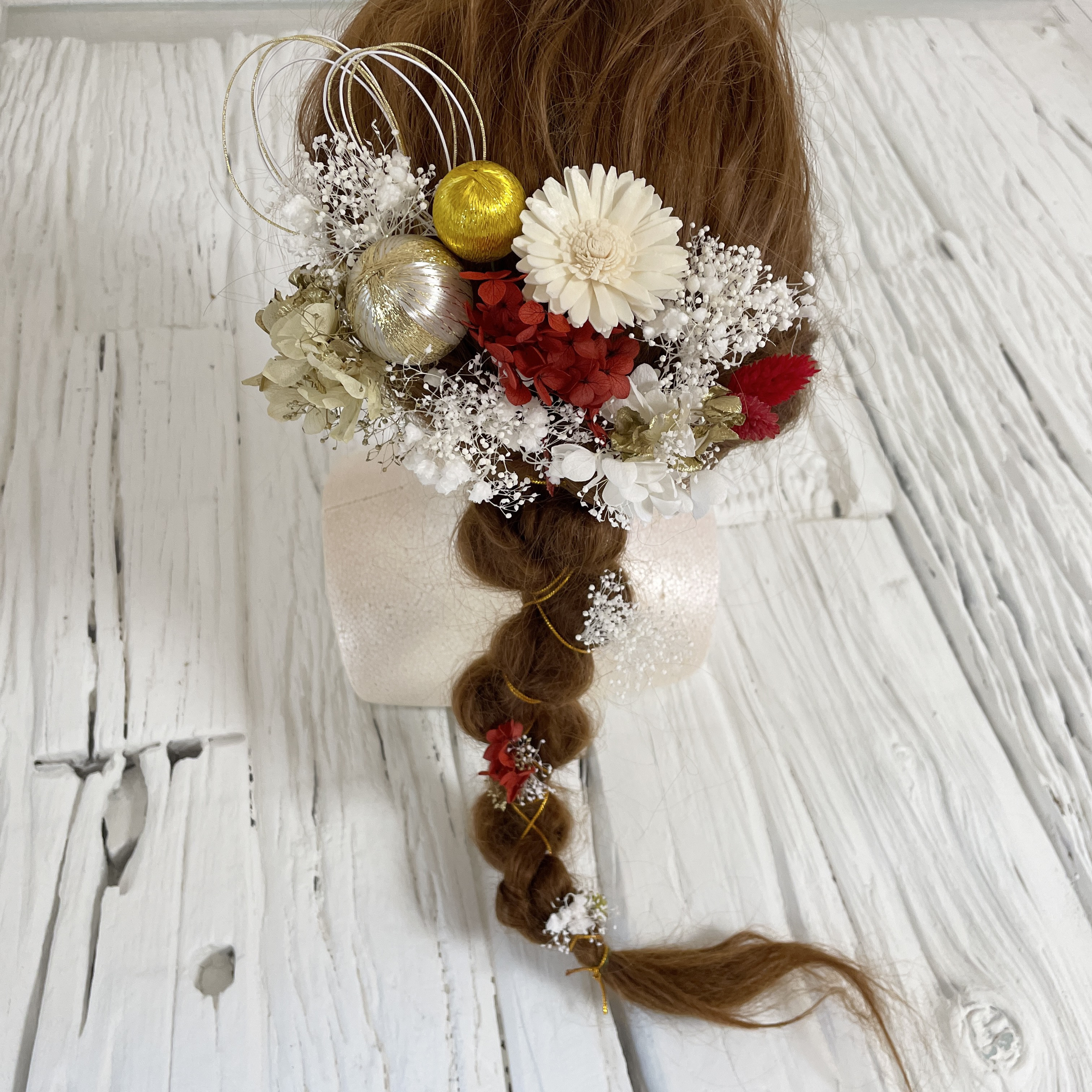 水引×紐　和装　髪飾り　ヘッドドレス