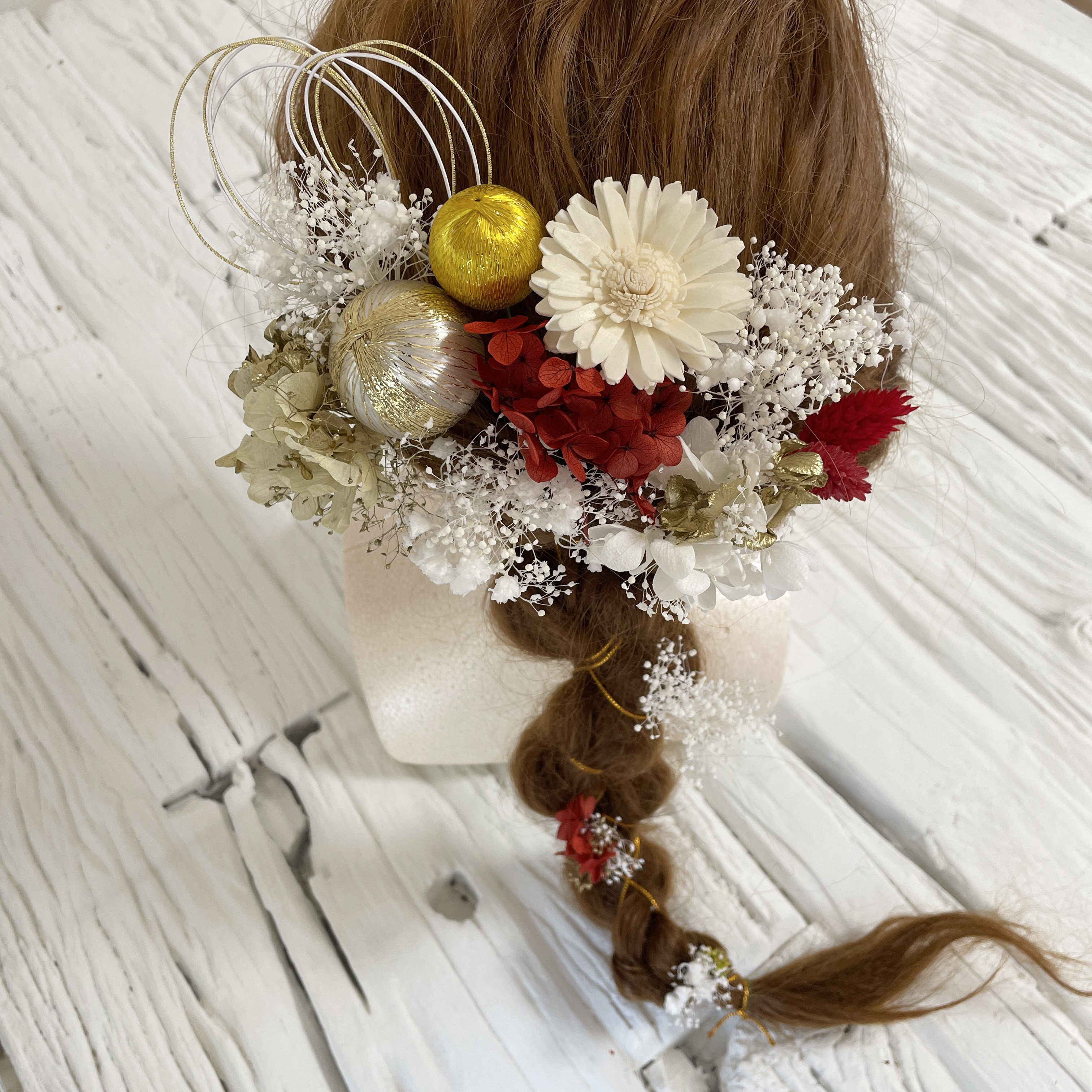 水引×紐　和装　髪飾り　ヘッドドレス