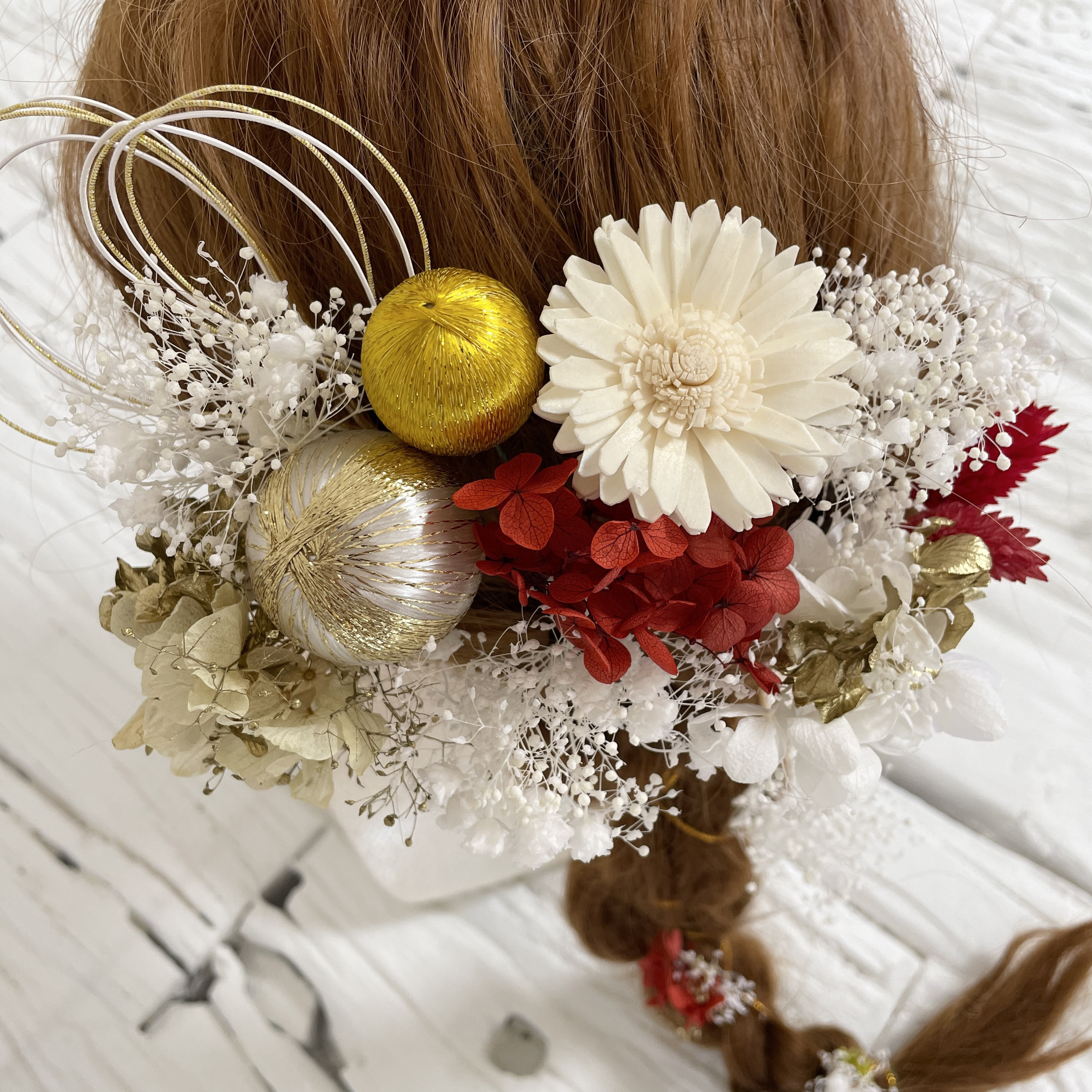 水引×紐　和装　髪飾り　ヘッドドレス