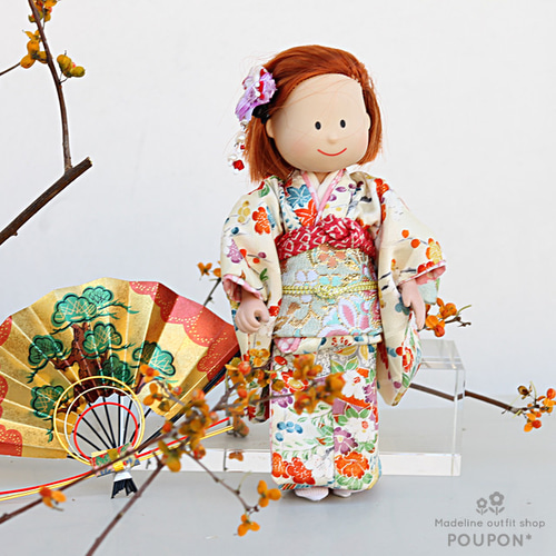 江戸縮緬★人形用着物 市松人形 縮緬 着物 34cm - メルカリ