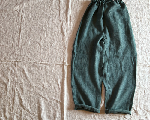 リネンウールのもんぺ グリーン ロングパンツ nuuMonpe 通販 14991080