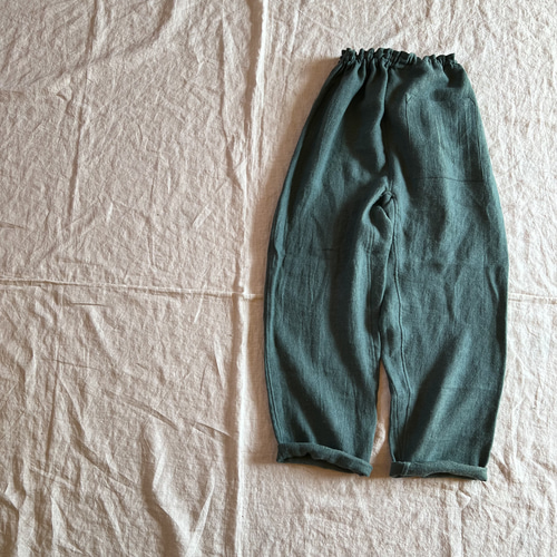 リネンのもんぺ ローズグレー ロングパンツ nuuMonpe 通販｜Creema 