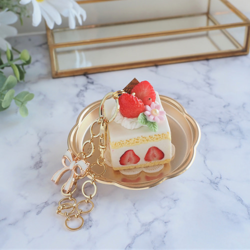 いちごのスクエアケーキ・バッグチャーム バッグチャーム Citrus cafe