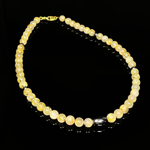 『黄朝綺』ヘマタイトインタイチンルチルのマクラメペンダントネックレス mac-ne-rutile17-1.jpg