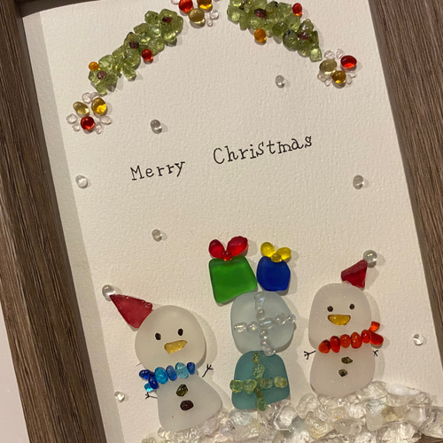 WOL.S シーグラスアート 雪だるまさんとプレゼント その他 WOL.S シーグラスアート 雪だるまさんとプレゼント その他