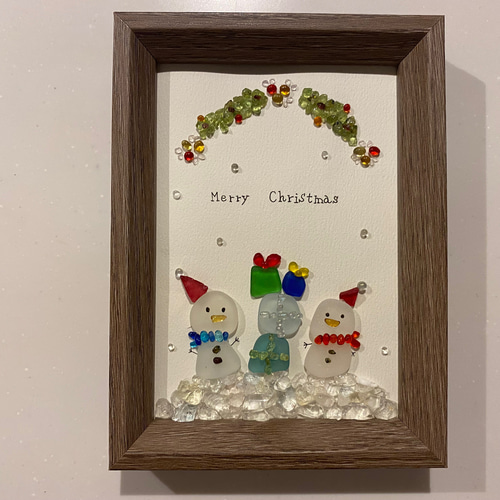 WOL.S シーグラスアート 雪だるまさんとプレゼント その他 WOL.S シーグラスアート 雪だるまさんとプレゼント その他