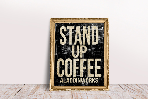 STAND UP COFFEE(黒) ポスター 3枚目の画像