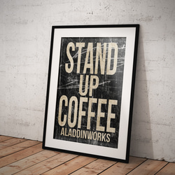 STAND UP COFFEE(黒) ポスター 2枚目の画像